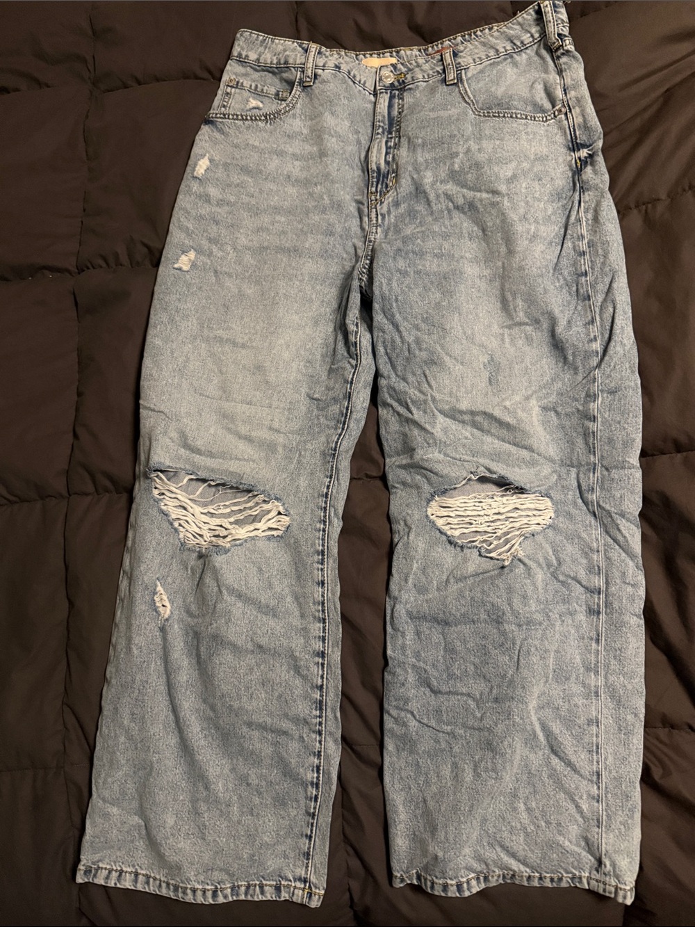 Pilcro Light Blue Distressed Boyfriend Jeans